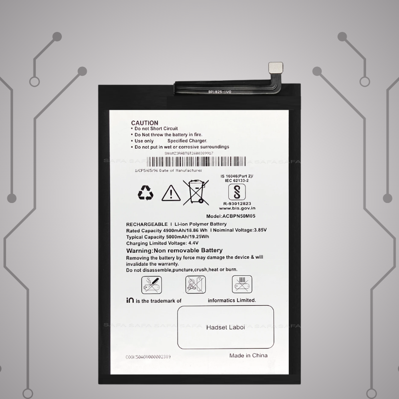 Safa Original Mobile Battery For Micromax IN 1B-5000MAh (ACBPN50M05)