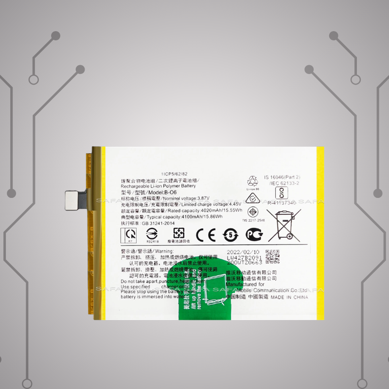 Safa Original Mobile Battery For Vivo V20 SE-4100MAh (B-O6)