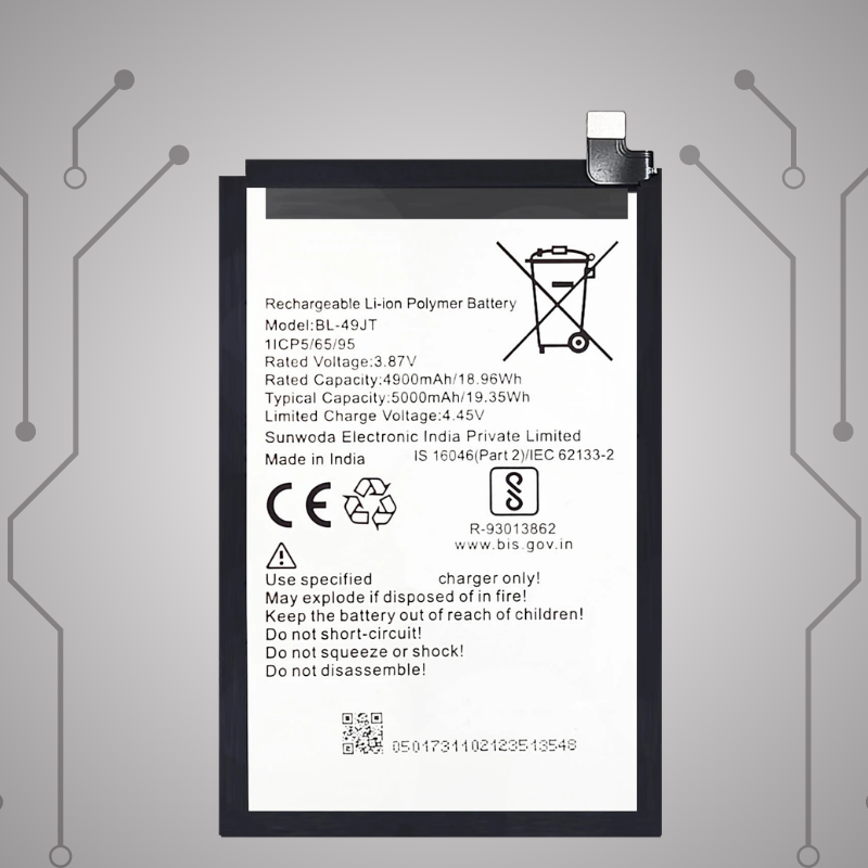 Safa Original Mobile Battery For Tecno Spark 8 Pro-5000MAh (BL-49JT)