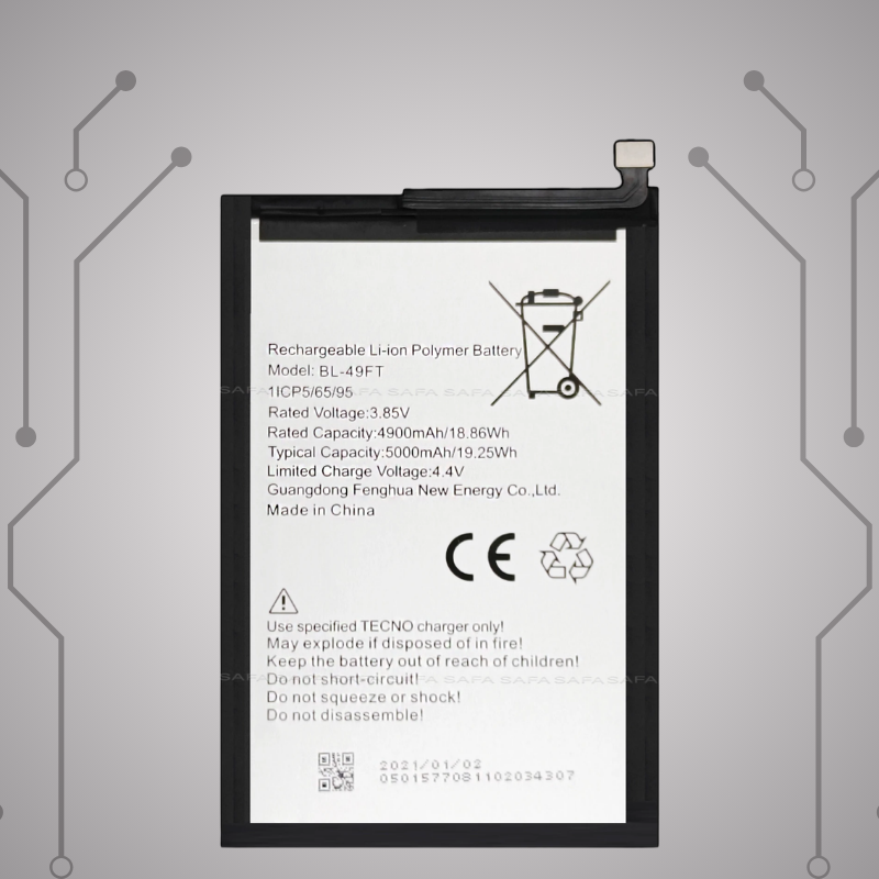 Safa Original Mobile Battery For TECNO SPARK 5/SPARK 5 PRO/SPARK 7 PRO-5000MAh (BL49FT)