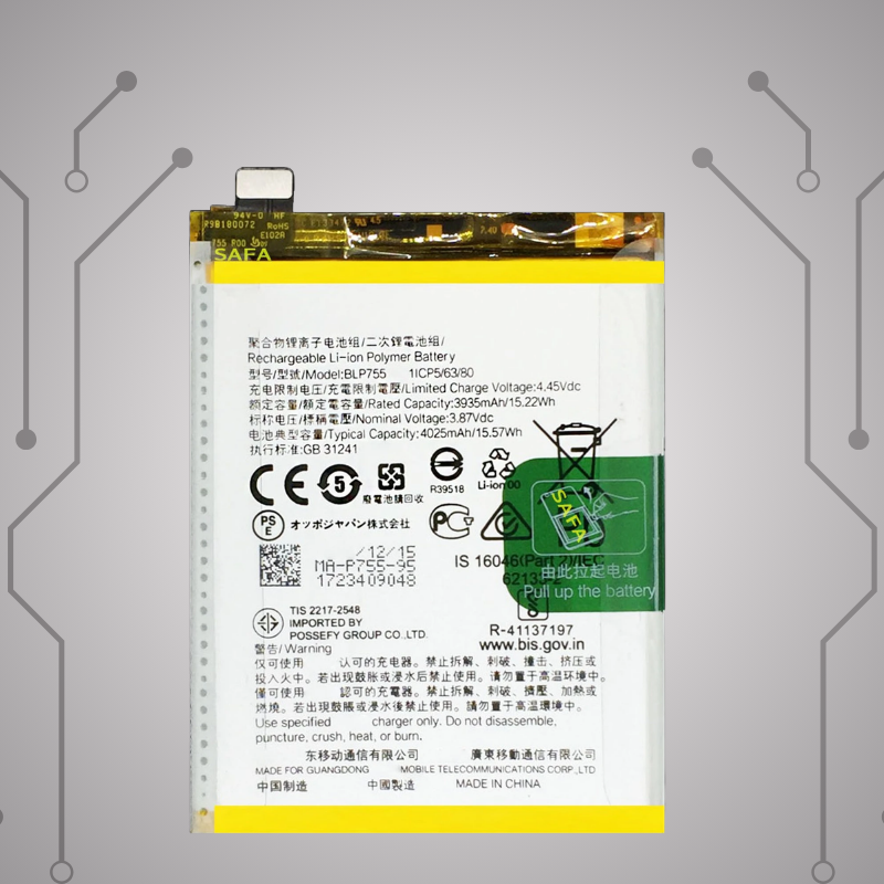 Safa Original Mobile Battery For OPPO Reno 3 Pro-4025MAh (BLP755)