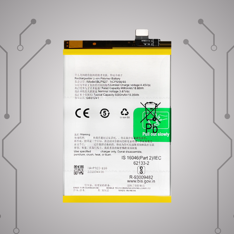 Safa Original Mobile Battery For One Plus Nord CE 2 Lite 5G-5000MAh (BLP927)