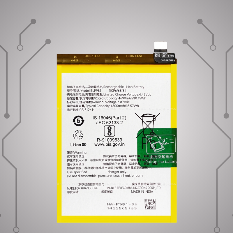 Safa Original Mobile Battery For OPPO Reno 8T 5G-4800MAh  (BLP981)