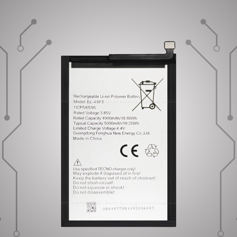 Safa Original Mobile Battery For TECNO SPARK 8 / SPARK 8T-5000MAh (BL,49FT)