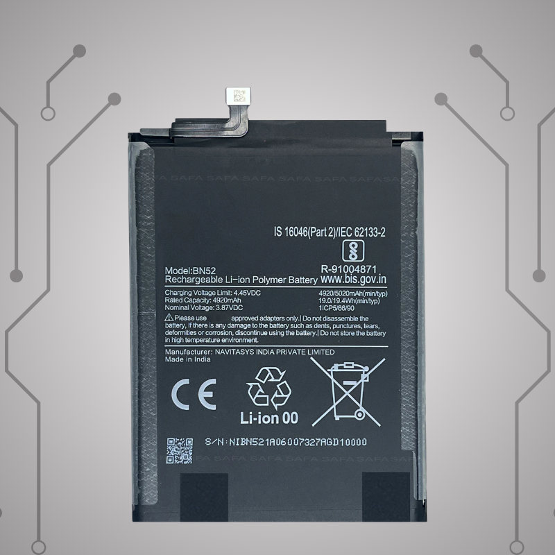 Safa Original Mobile Battery For Redmi Note 9 Pro Plus-5020MAh (BN52)