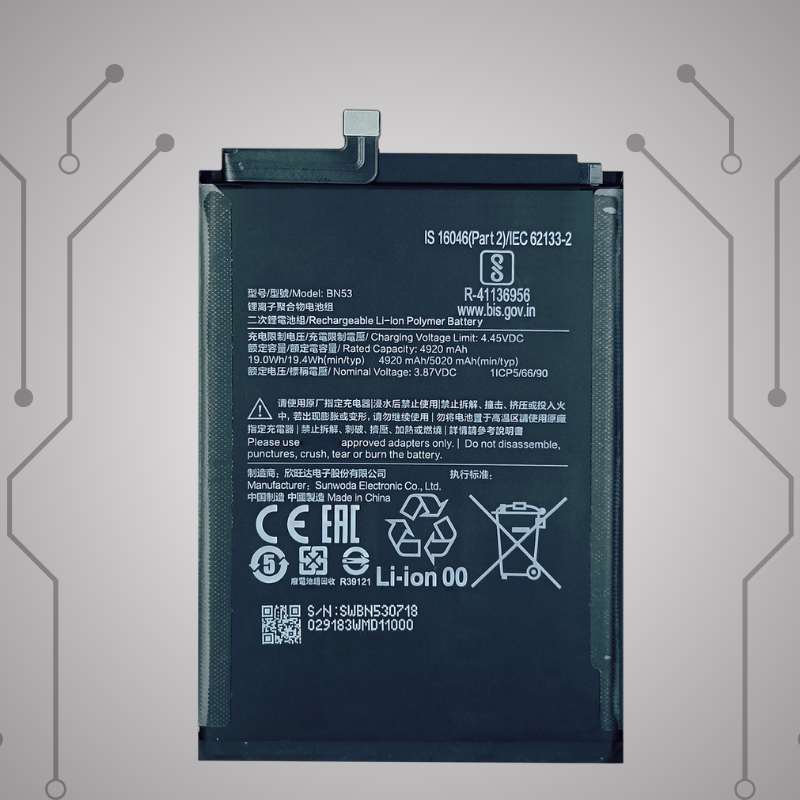 Safa Original Mobile Battery For Redmi Note 9 Pro Max-5020MAh (BN53)
