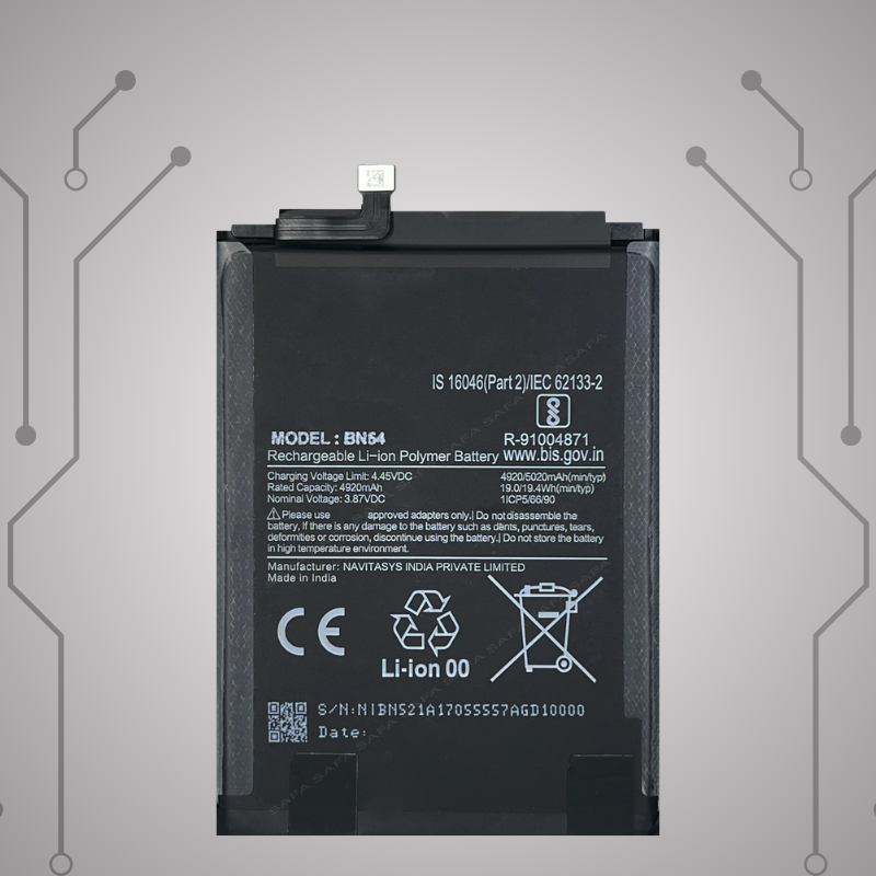 Safa Original Mobile Battery For Redmi Note 9 /Redmi 9 Prime /Poco M2-5020MAh (BN54)