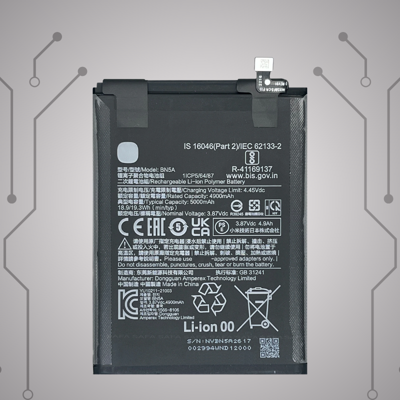 Safa Original Mobile Battery For Redmi Note 10T 5G-5000MAh (BN5A)