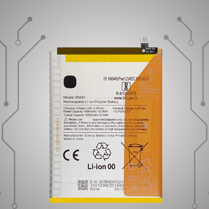 Safa Original Mobile Battery For Redmi Note 11E 5G/Redmi 11 Prime/ Redmi 11 Prime 5G - 5000MAh (BN5H_BAT)