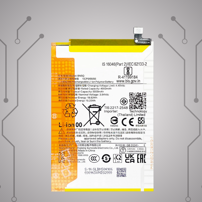 Safa Original Mobile Battery For 13C /Poco M6 5G/Poco C65-5000MAh (BN5Q)