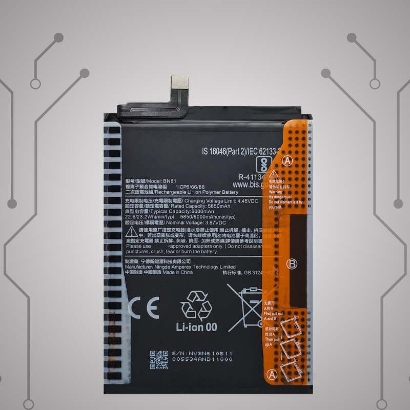 Safa Original Mobile Battery For POCO X3-6000MAh (BN61)