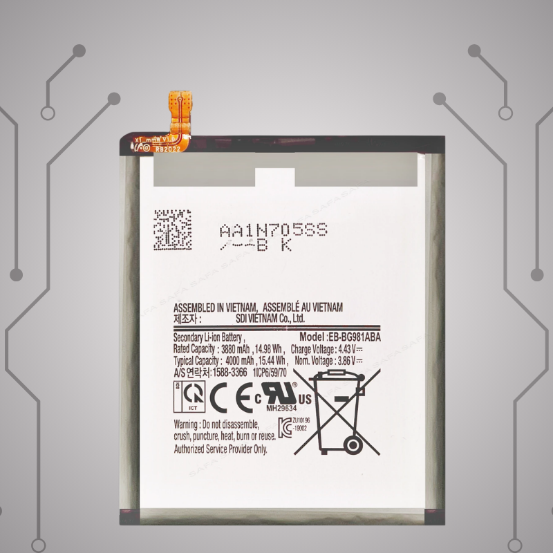 Safa Original Mobile Battery For Samsung Galaxy S20 5G-4000MAh (EB-BG981ABA)