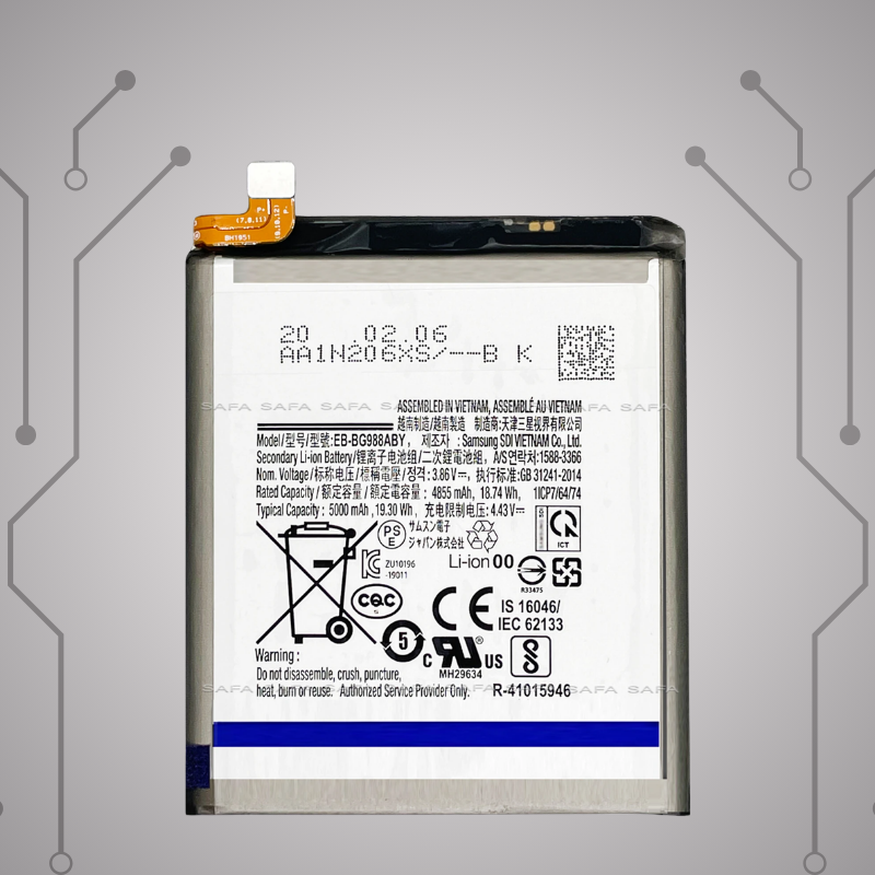 Safa Original Mobile Battery For Samsung Galaxy S20 Ultra 5G-5000MAh (EB-BG988ABY)