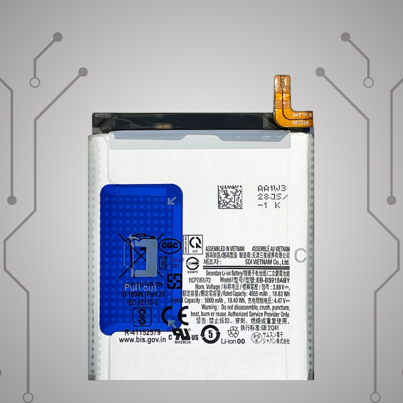 Safa Original Mobile Battery For Samsung S23 Ultra 5G-5000MAh (EB-BS918ABY)