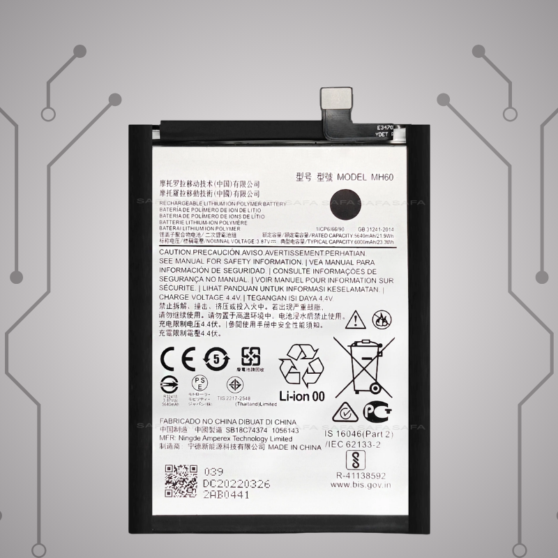 Safa Original Mobile Battery For Motorola G10 Power-6000MAh (MH60)