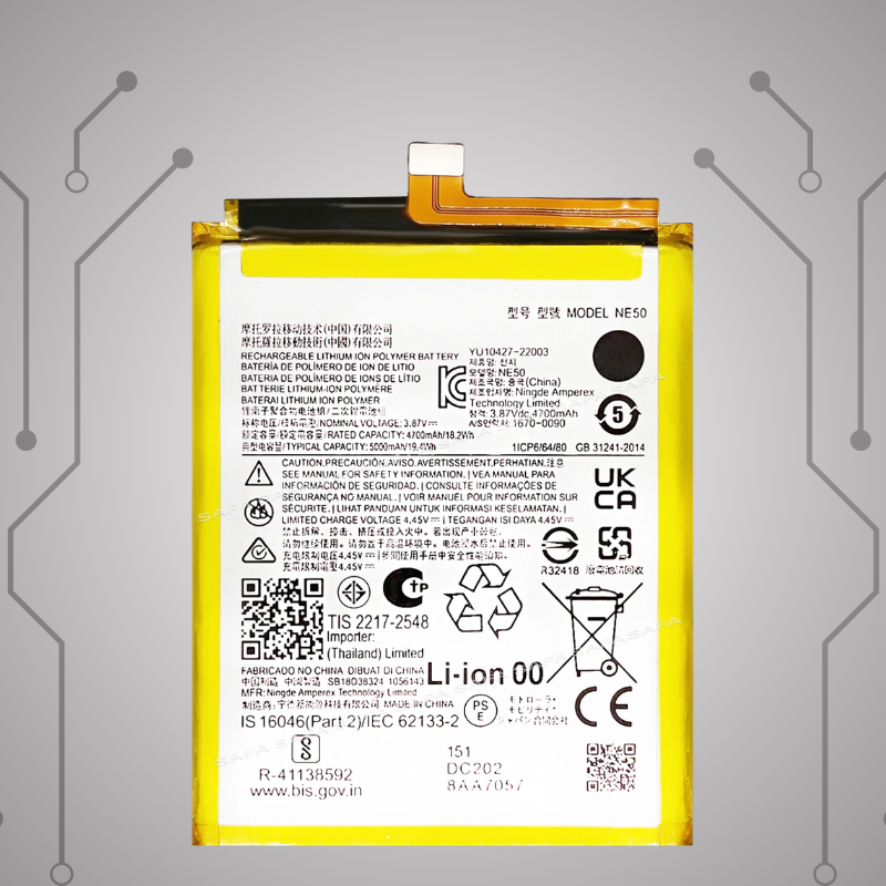 Safa Original Mobile Battery For Motorola Moto G72 / G82 / G62 / G52-5000MAh (NE50_BAT)