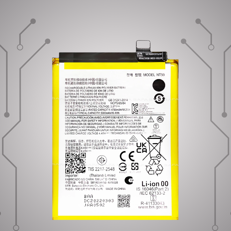 Safa Original Mobile Battery For Motorola EDGE 20 FUSION 5G-5000MAh (NT50)