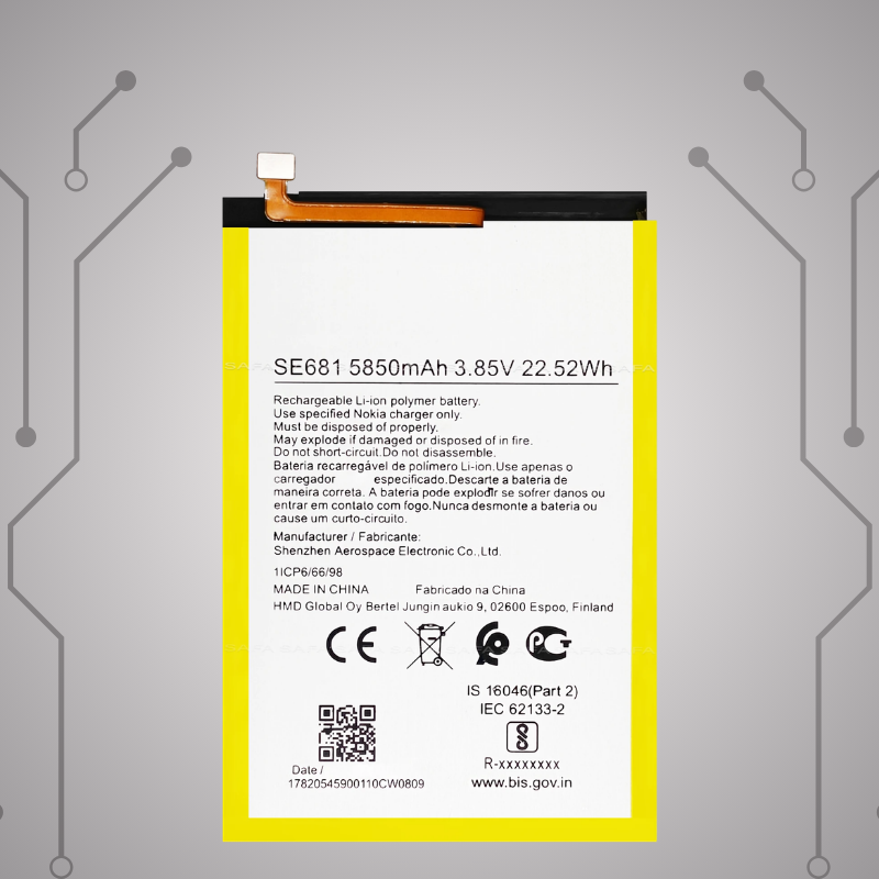 Safa Original Mobile Battery For Nokia C30-6000MAh (SE681)