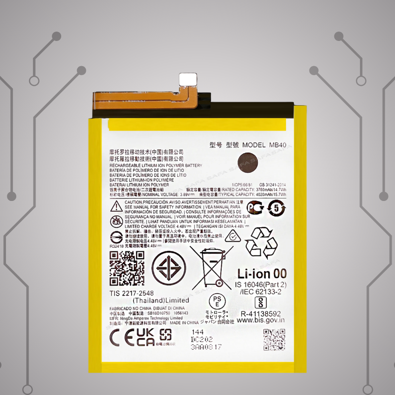 Safa Original Mobile Battery For Motorola Edge 20 5G-4020MAh (MB40)