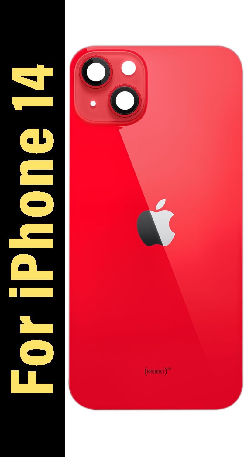Apple 14 With Camera Glass Back Panel - Red