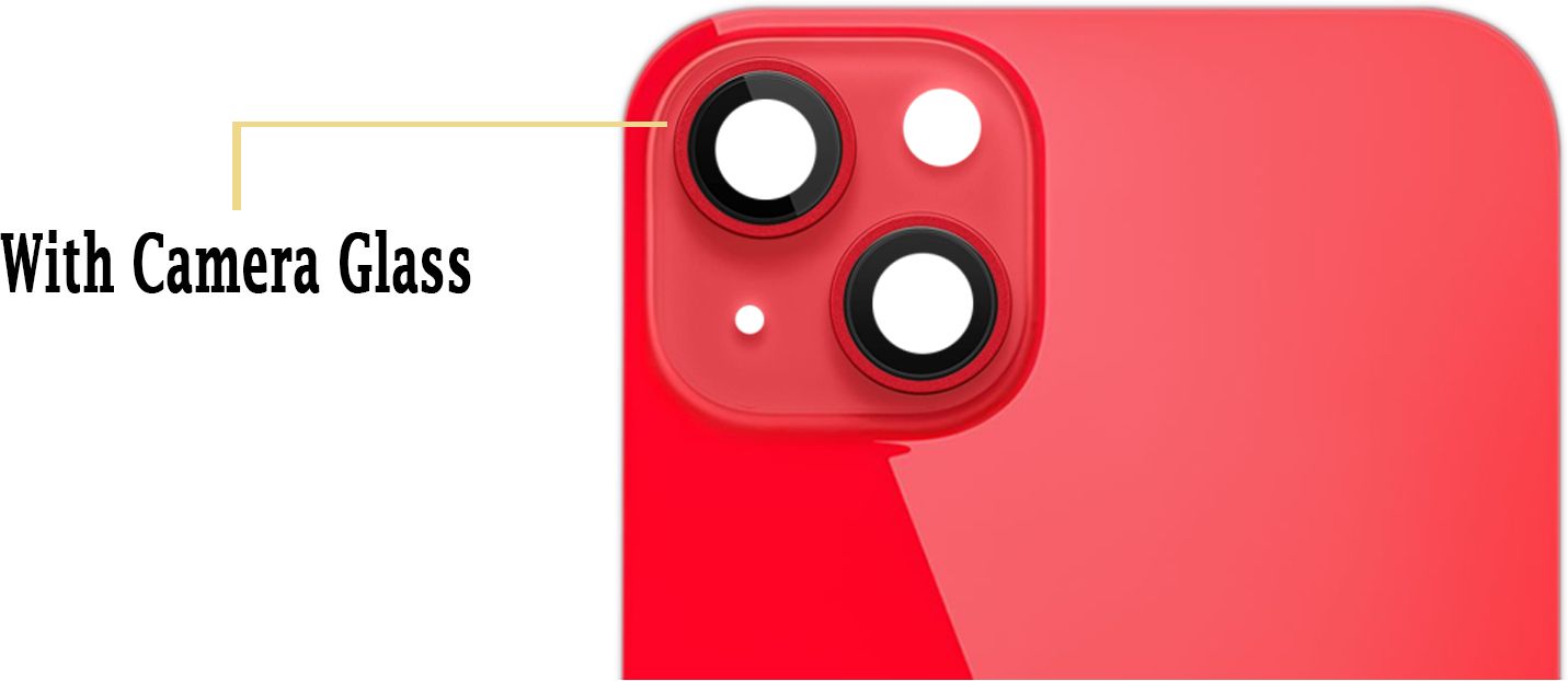 Apple 14 With Camera Glass Back Panel - Red