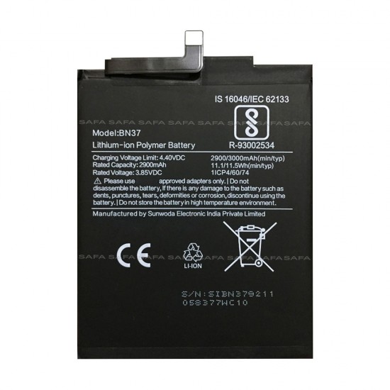 Safa Mobile Battery For Redmi 6A - 2900MAh