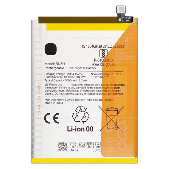 Safa Mobile Battery For Redmi 11 Prime - 5000mAh