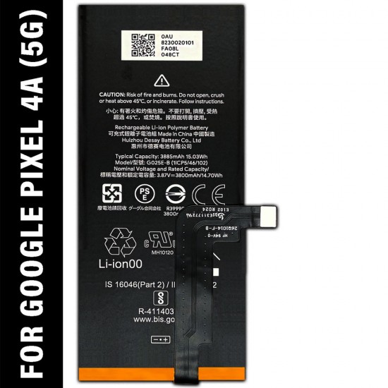 Safa Mobile Battery For Google Pixel 4A 5G - 3885MAh 