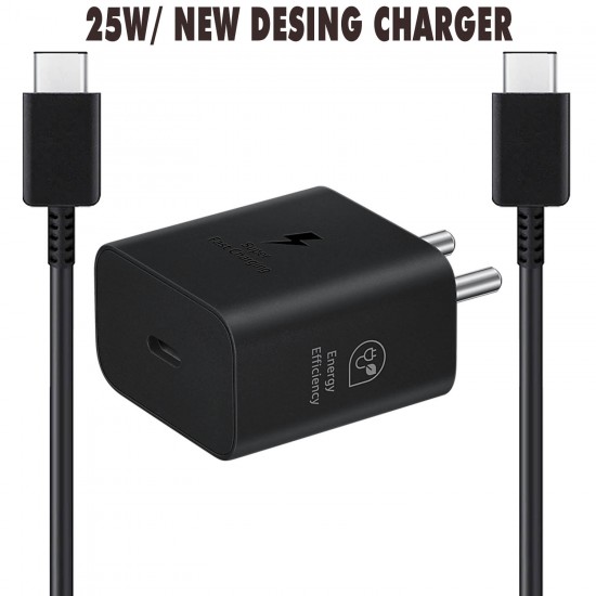 SAFA New 25W Samsung Super Fast Charger With Data Cable (Black)