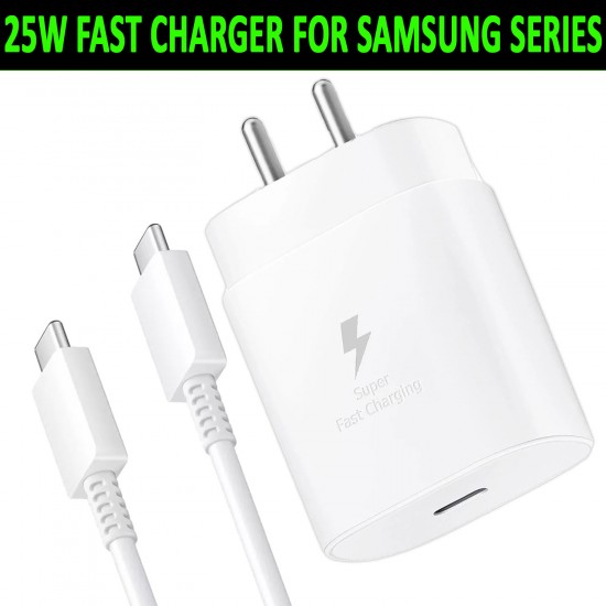 SAFA 25W Samsung Super Fast Charger With Data Cable (White)