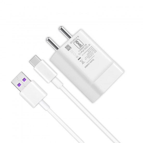 SAFA 18W Huawei Quick Charge Fast Charger With Data Cable (White) 