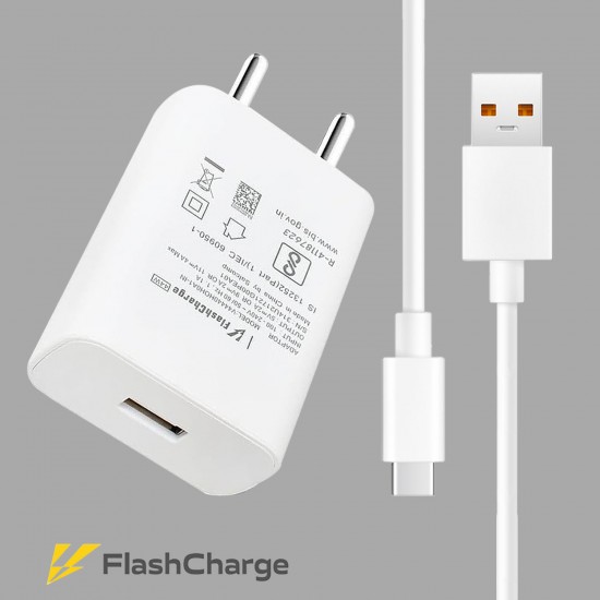 SAFA 44W VIVO / iQOO FlashCharge Fast Charger With Data Cable (White) 