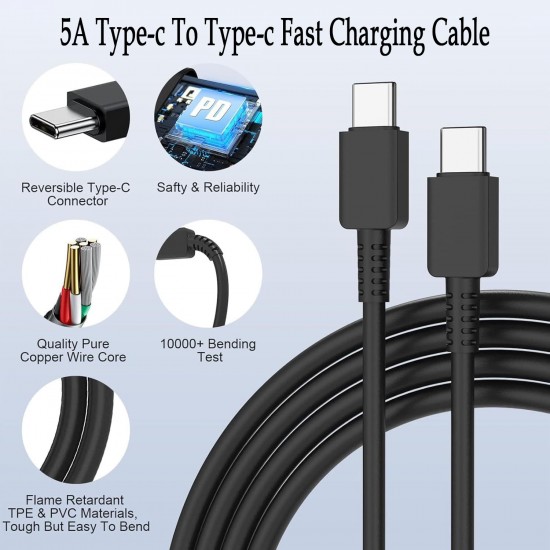 SAFA SAMSUNG 50W TYPE-C TO TYPE-C SUPER FAST CHARGING CABLE (1M, Black)