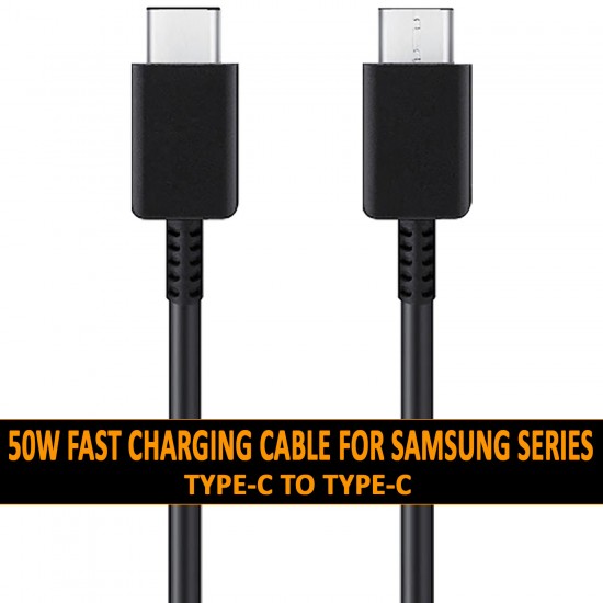 SAFA SAMSUNG 50W TYPE-C TO TYPE-C SUPER FAST CHARGING CABLE (1M, Black)