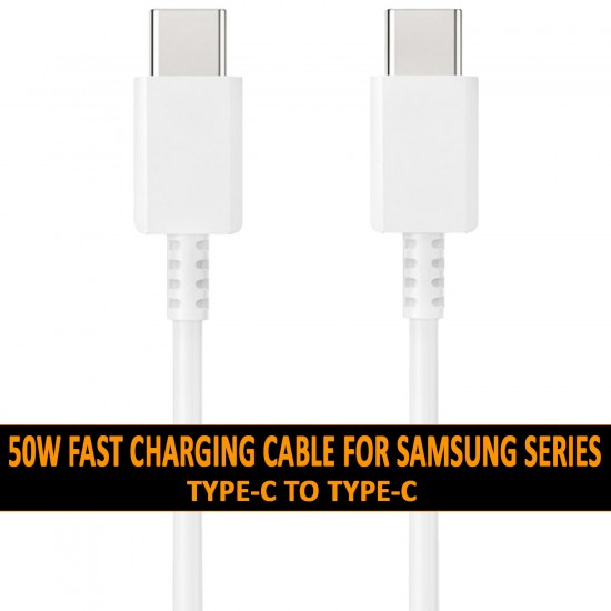 SAFA SAMSUNG 50W TYPE-C TO TYPE-C SUPER FAST CHARGING CABLE (1M, White)