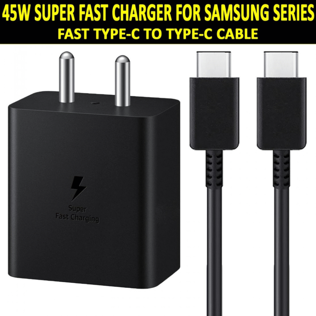 Samsung 45W Charger With Data Cable Black – Safa