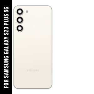 Safa Samsung Galaxy S23+ Plus 5G With Camera Glass Back Panel (Cream)